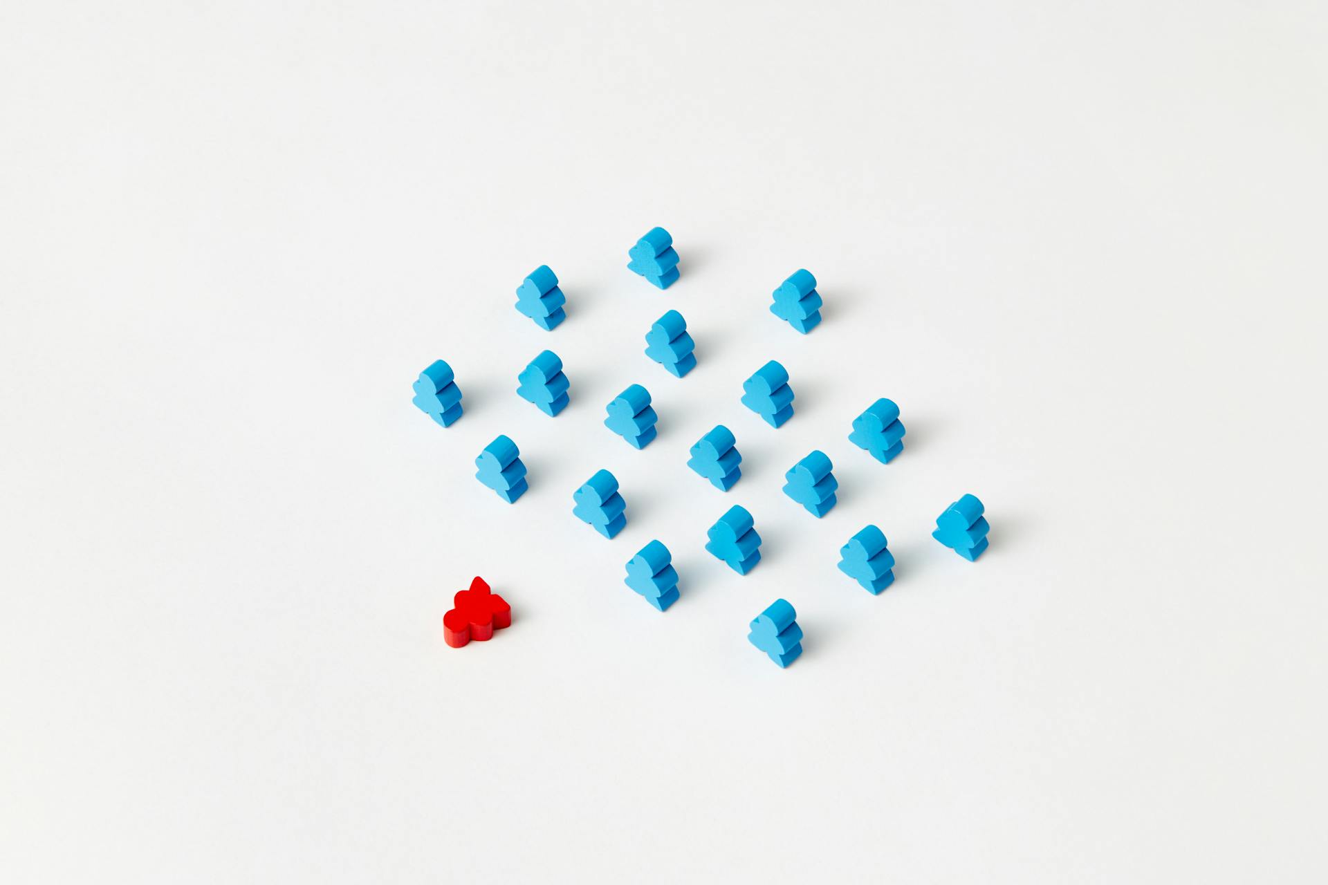 Single red block among blue blocks illustrating avalanche effect